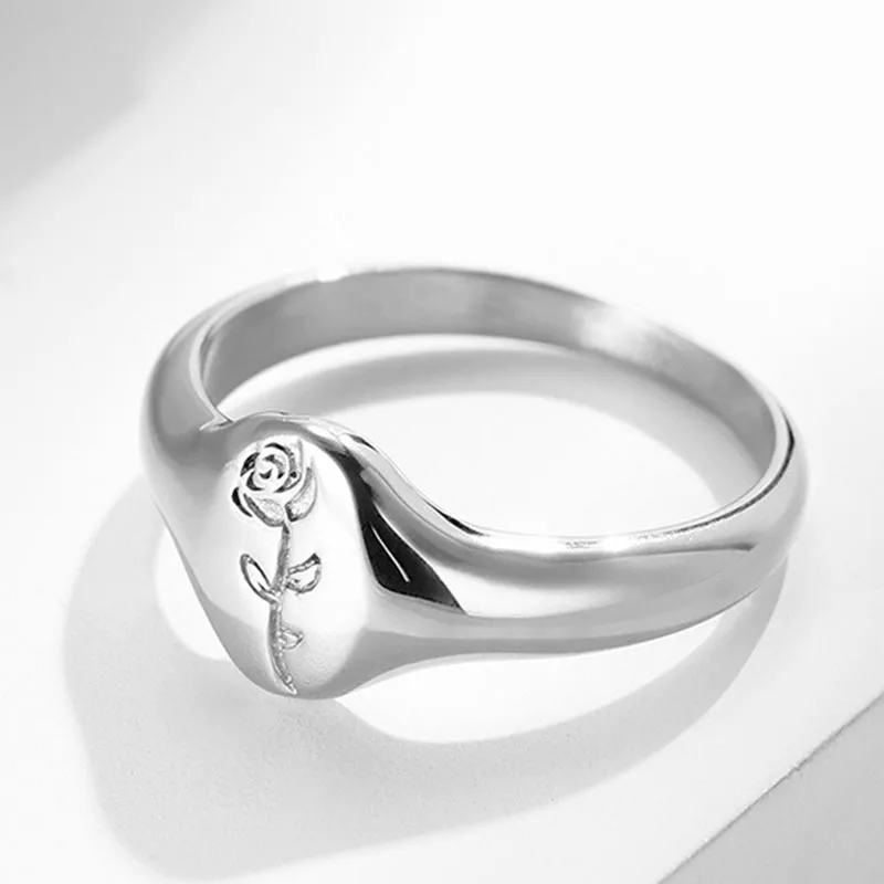 Романтические свадебные кольца из нержавеющей стали с цветком