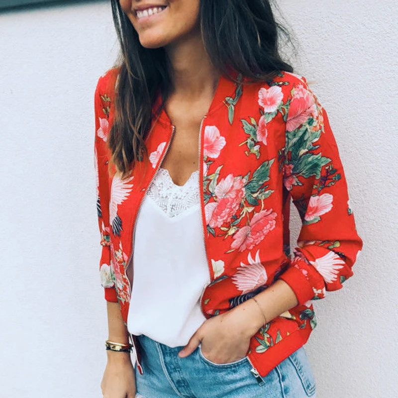 Женская куртка для бега с цветочным принтом спортивная большого размера 3XL