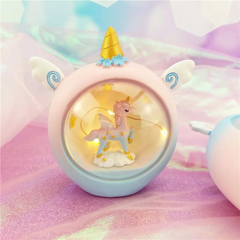 Креативная настольная лампа светодиодный Единорог спальня маленькое украшение