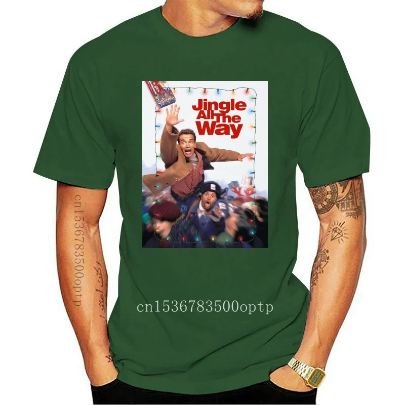 

New Jingle All The Way Christmas Movie Graphic Men'S Black T-Shirt Printing Tee Shirt