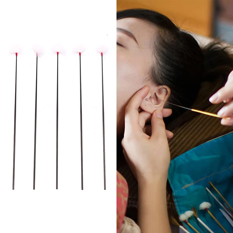 

5Pcs Goose Feather Earpick Wax Remover Curette Adult Bamboo Handle Ear Dig Tools Spoon Cleaner Stick Health Care