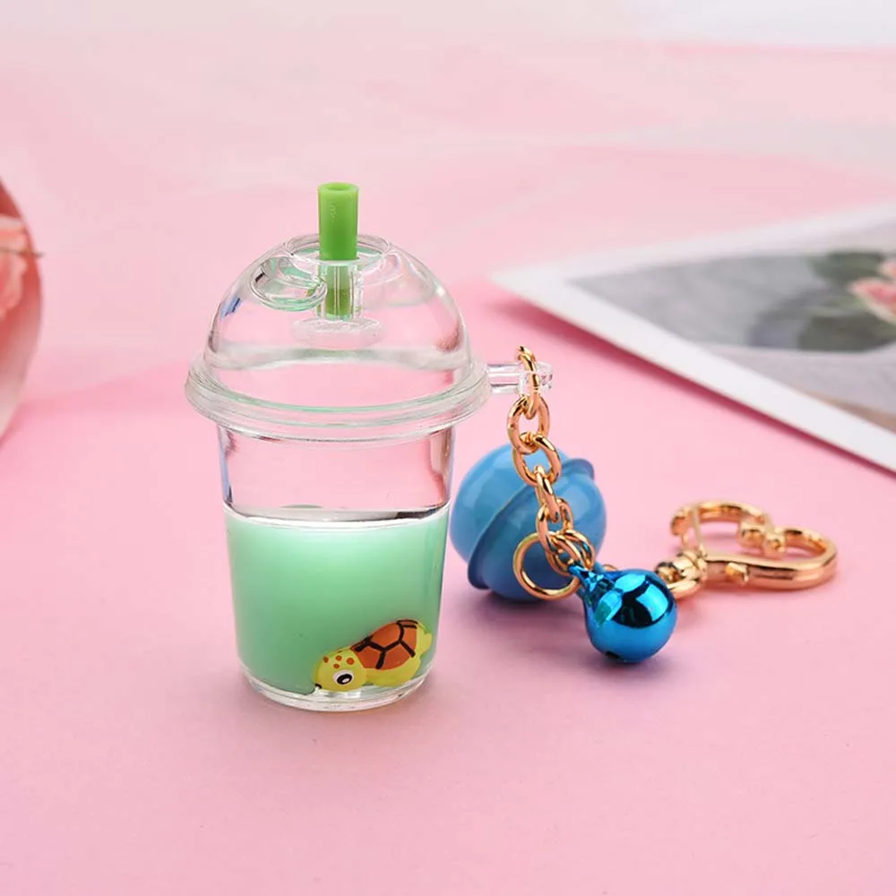 Милый акриловый брелок для напитков с фруктовым соком ключей женщин и мужчин