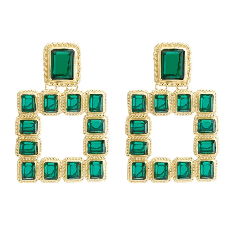 

Origin Summer Exaggerated Square Geometrical Dangle Earring for Women Fashion Hollow Metal Arcylic Earring Jewelry Pendientes