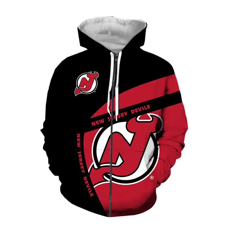 

hockey jersey zip up hoodie 3d print streetwear men women oversize sweatshirts zipper fashion harajuku clothing punk clothes