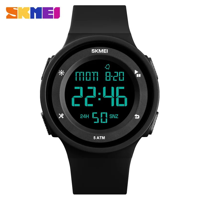 

SKMEI1445 men's electronic outdoor sports glue table luminous alarm clock week date display