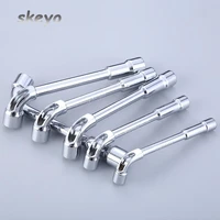 5pcs crv chrome surface pipe wrench l type 7 shaped perforation elbow double head hexagon socket wrench set 6 8 10 12 14mm