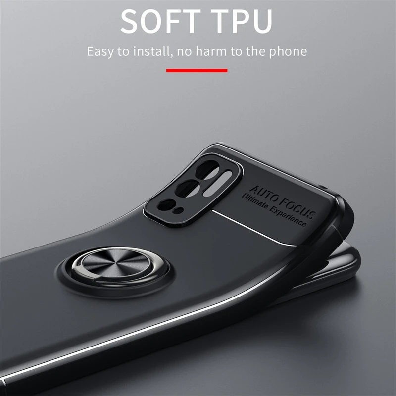 For Xiaomi Redmi Note 10 5G Case For Redmi Note 10 5G Cover Back TPU Soft Ring Magnetic Holder For Cover Redmi Note 10 5G Fundas