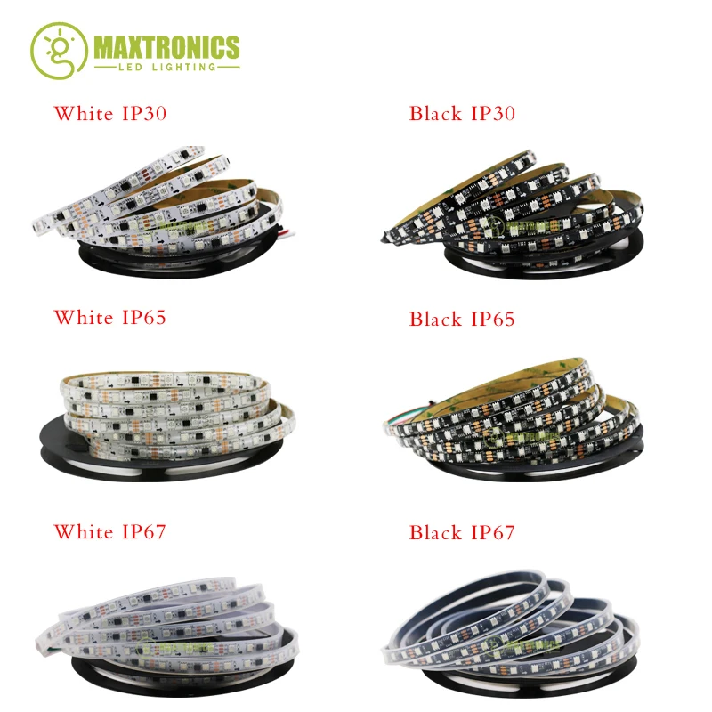 5 м/рулон DC12V ws2811 2811 ic 5050 SMD rgb полоса Адресуемая 30/60 светодиодов/m IP30/IP65/IP67