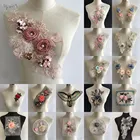 Воротник кружевной с 3D вышивкой и цветочной аппликацией для шитья одежды