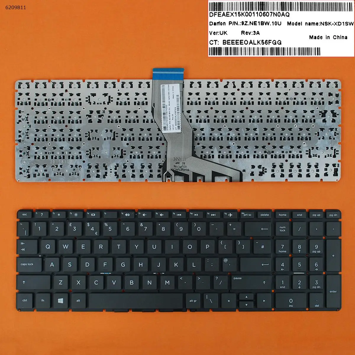 Клавиатура для ноутбука HP Pavilion 15 BS черная (без рамки маленький ввод WIN8)|Клавиатуры