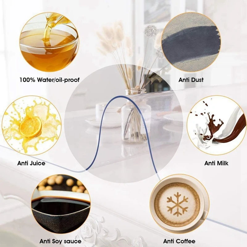 

1 Pcs Table Protector for Dining Room Table, Clear Tablecloth & 2 Pcs Kitchen Sink Basket Filter With 2 Handles
