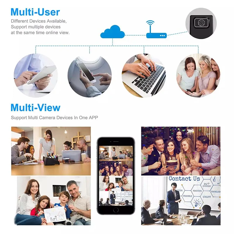 HD 4K 1080P Портативная Wi-Fi IP мини-камера P2P беспроводная микро веб-камера видеокамера