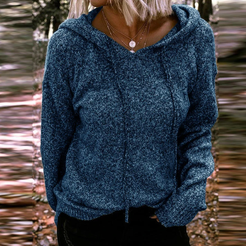 

2021 Autumn Winter Casual Solid Color Drawstring Hoodies Women Long Sleeve Hoodie Tops Female Vintage Loose Hooded Sweatshirts