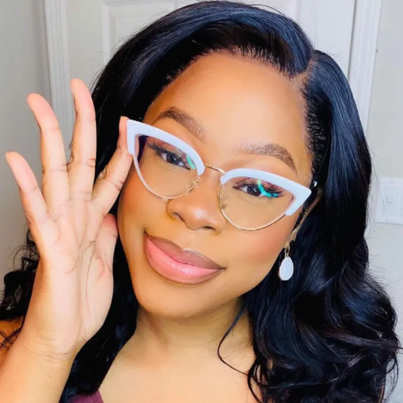 

Retro Cat Eye Woman Anti-Blue Light Eyebrow Design Glasses Fashion Optical Glasses Frame 50953
