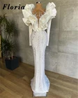 Элегантные вечерние платья с бисером Floria для свадеб 2021, женские вечерние платья с длинным рукавом, платья для торжественных мероприятий