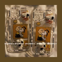 snoopy stereo phone case for iphone 1313pro13promax13minxxrxsxsmax1112pro12mini phone couple case cover