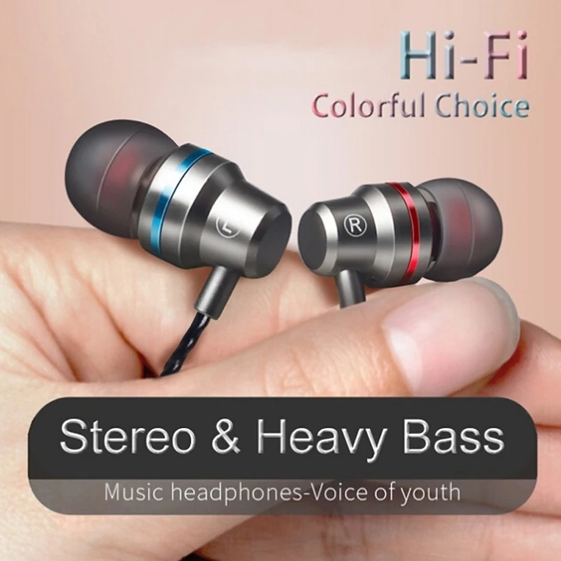 

3.5mm Heavy Bass Sound Quality Music Sport Headset Metal Headphone In Ear Wired Earphone For iPhone/Xiaomi