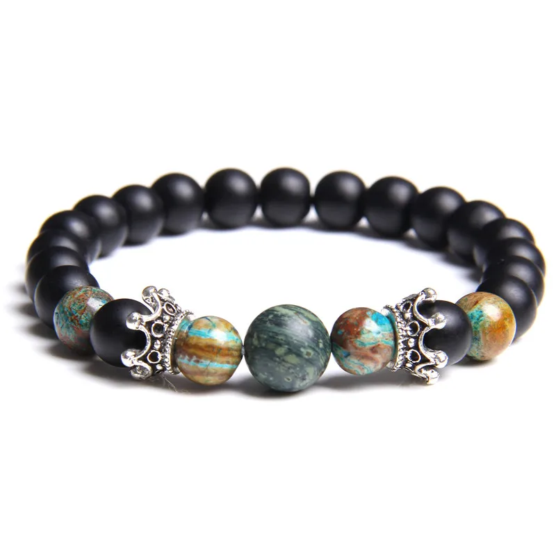 Натуральный трендовый браслет с голубыми лазуритовыми бусинами для мужчин