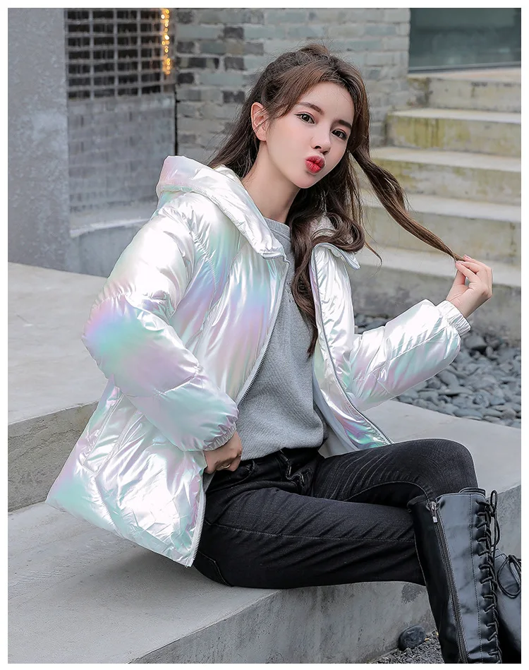 Яркая яркая тканевая цветная женская пуховая хлопковая куртка 2021 зимняя