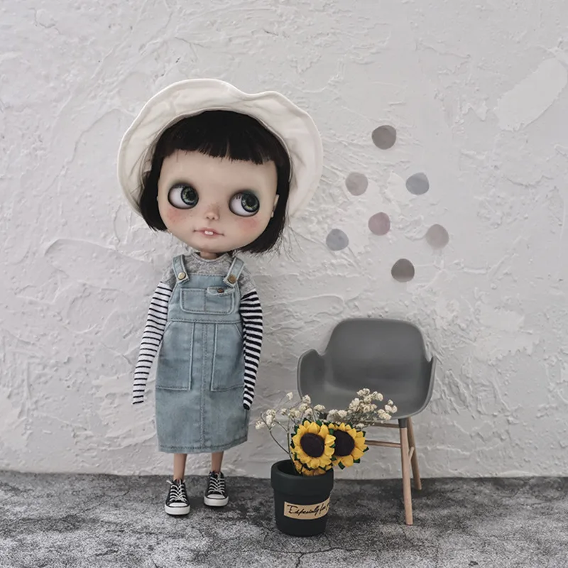 Новинка 1/6 кукла слюнятый короткий нагрудник брюки Blyth одежда для шарнирного