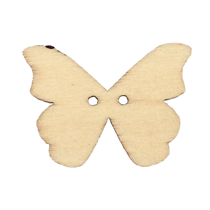 

50pcs 2 Holes Mixed Butterfly Wooden Button Sewing Scrapbooking DIY Craft