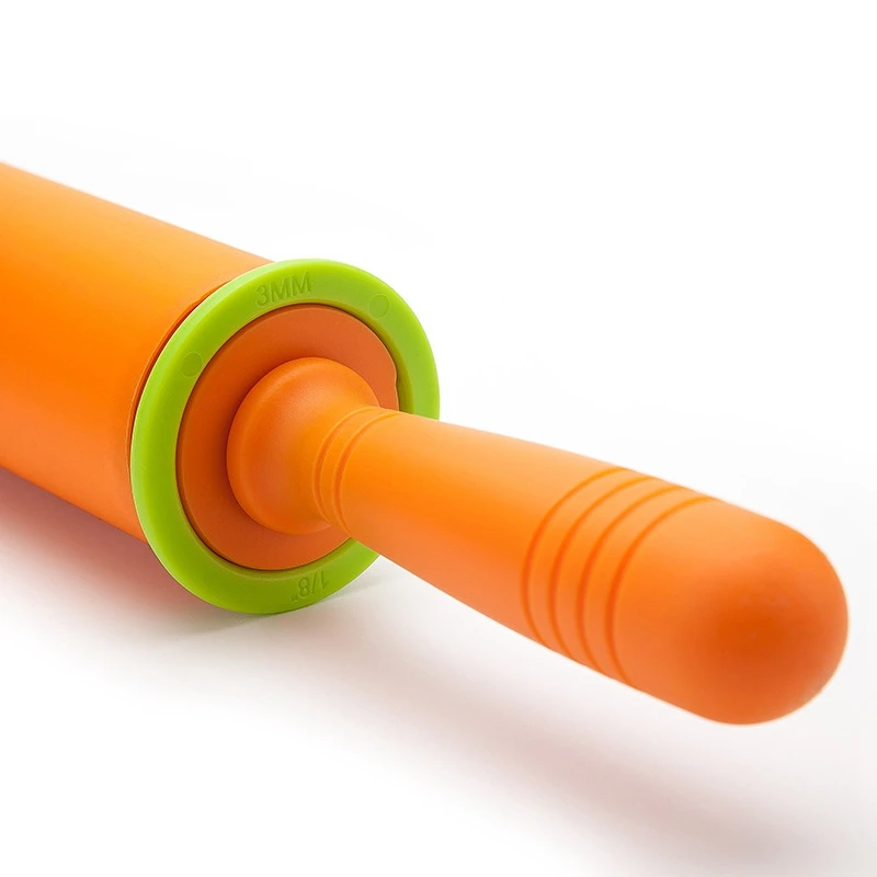 Non-Stick Silicone Rolling Pin Dough Roller With Adjustable Thickness Rings 2Mm 3Mm 6Mm And 10Mm | Дом и сад