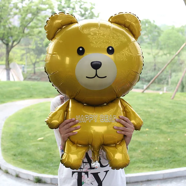 yellow bear Большие 3D Медвежонок, фольгированные гелиевые шары, шары с днем рождения, надувные игрушки, детский душ, товары для свадебной вечеринки, Классические игрушки - Цвет: yellow bear