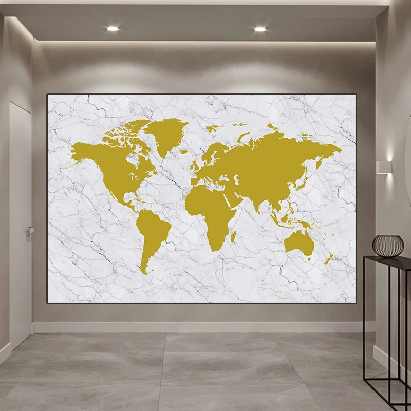 

World Map Poster Print Wall Art Canvas Painting Map of the World Wall Picture for Living Room Office Study Home Decor Cuadros