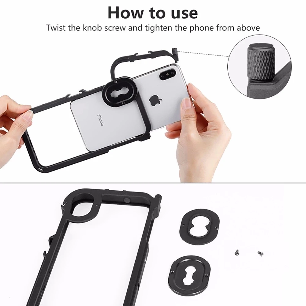Ulanzi металлический бампер чехол для телефона рамка для iPhone X/XS/MAX, w Mic холодное крепление для обуви и адаптер для объектива 17 мм для объектива