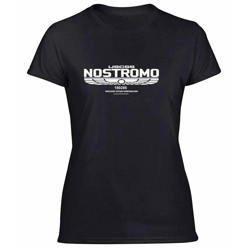 Винтаж Alien Nostromo культовый фильм футболка мужская с круглым вырезом Camisetas 100%