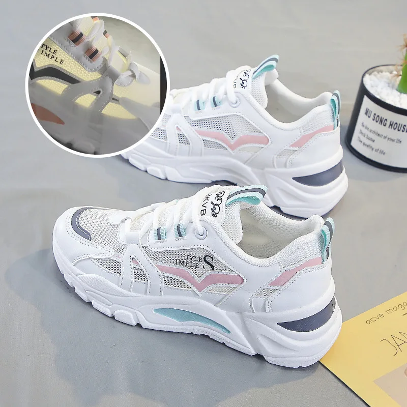 

Women's Shoes 2021 New Spring and Summer Student Versatile Mesh Surface White Shoes Sneakers Dad Shoes Travel Running Shoes