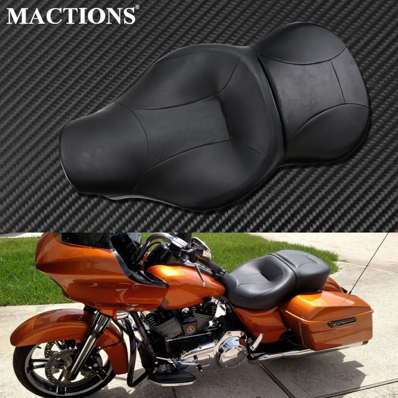 

Motorcycle Rider and Passenger Seat For Harley Touring 2014-2018 Street Electra Glide CVO Limited Road King FLHR Tri Glide FLHX