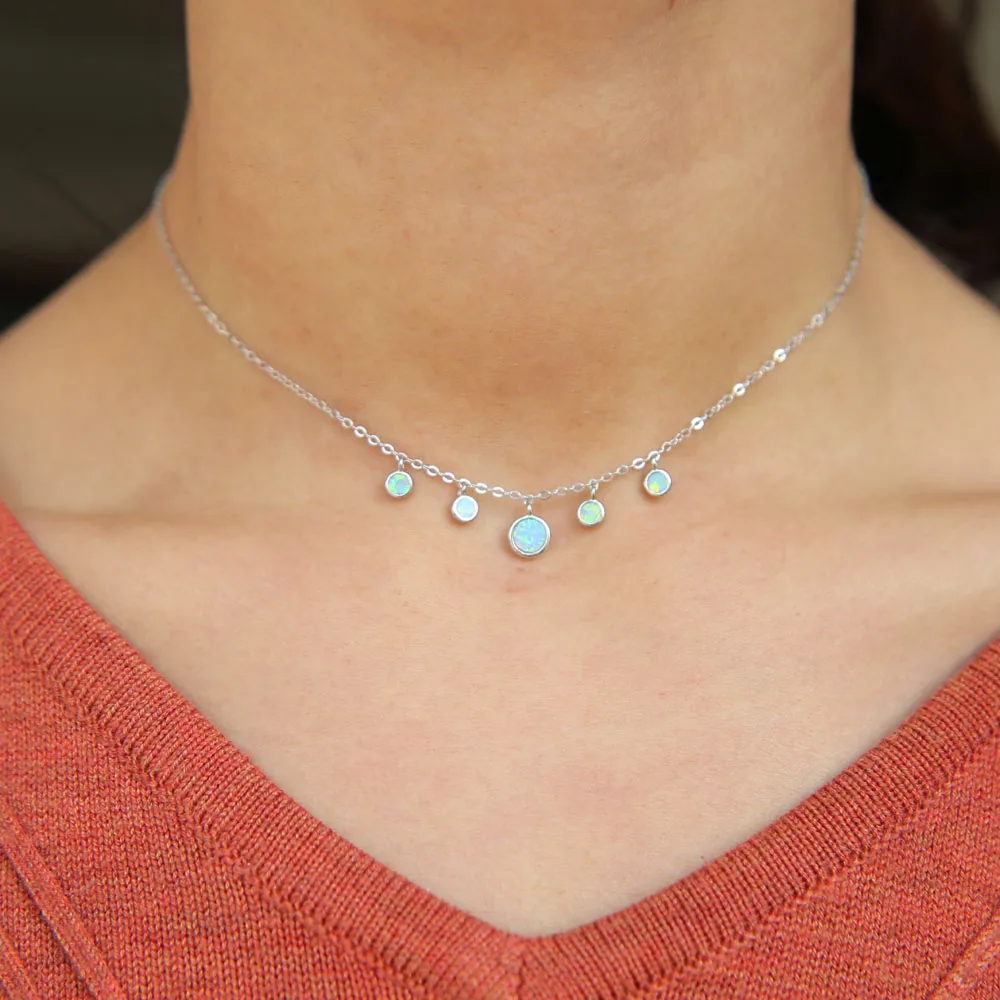 Модное Элегантное ожерелье с подвеской огонь опалы Капли Висячие ювелирные