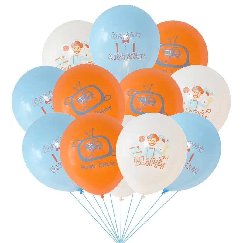 

8pcs Blippi Foil Balloon 30inch Blue Number Latex Air Globos Happy Birthday Wedding Party Decoration Supplies Baby Shower Decor