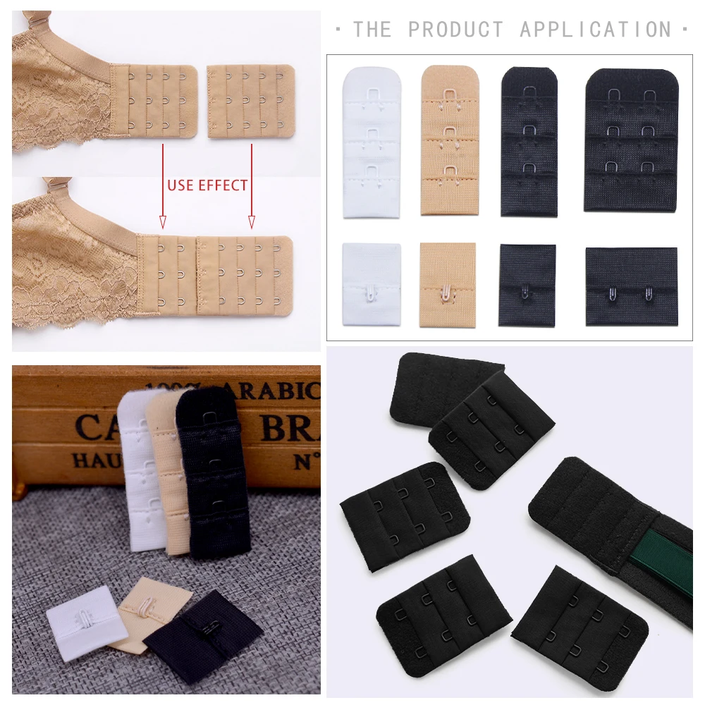 10 шт./лот женский полезный бюстгальтер черный белый удлинитель 1 крючок ряд