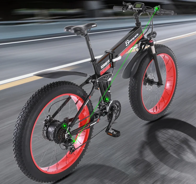Электрический велосипед ebike 48V1000W, Электрический горный велосипед, электрический складной велосипед 4,0, электрический велосипед с толстыми шинами, пляжный Снежный велосипед Neve