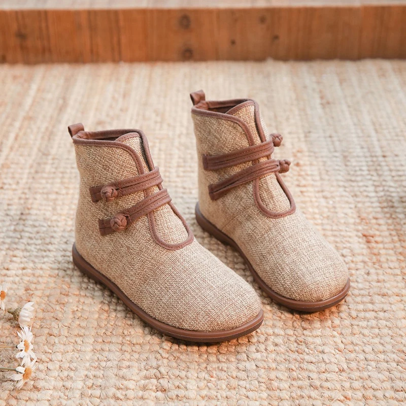 Women High Top Walking Boots Casual Canvas Loafers Flat Sneaker Comfortable Breathable Retro Shoes