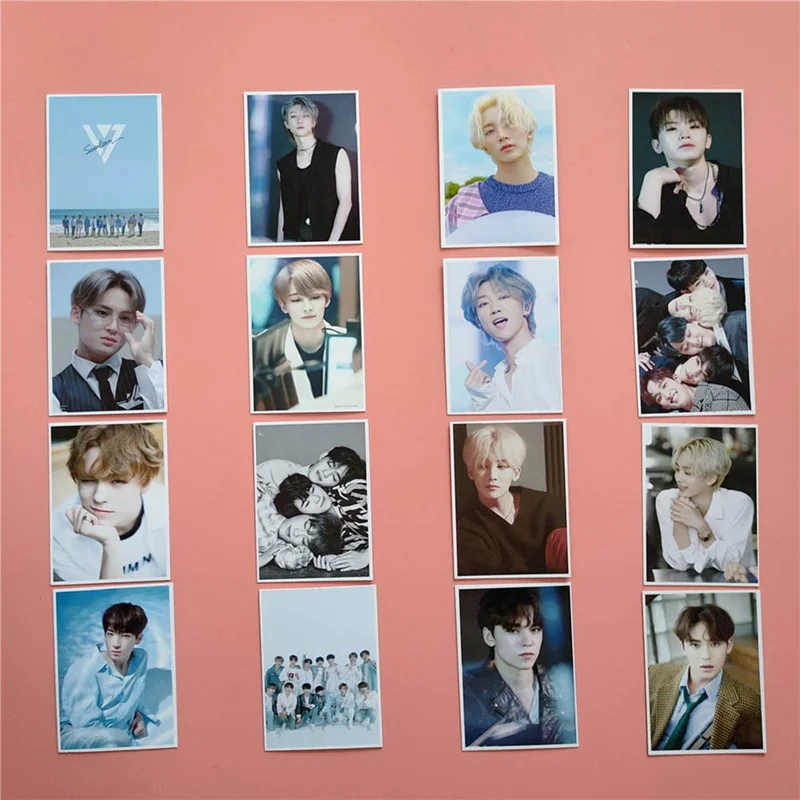 16Pcs/set KPOP Seventeen Team Album Collection Love Letter Photo Card PVC Cards Self Made LOMO Photocard | Канцтовары для офиса и