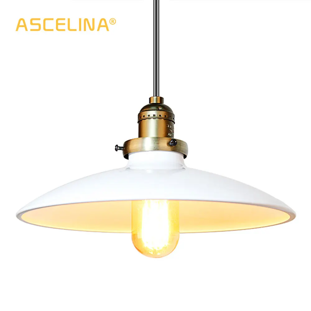 

Led Loft Vintage Pendant Lamp Dia 250mm E27 Aluminum Iron Metal Retro Northern Europe Industrial Style Edison Pendant Lights