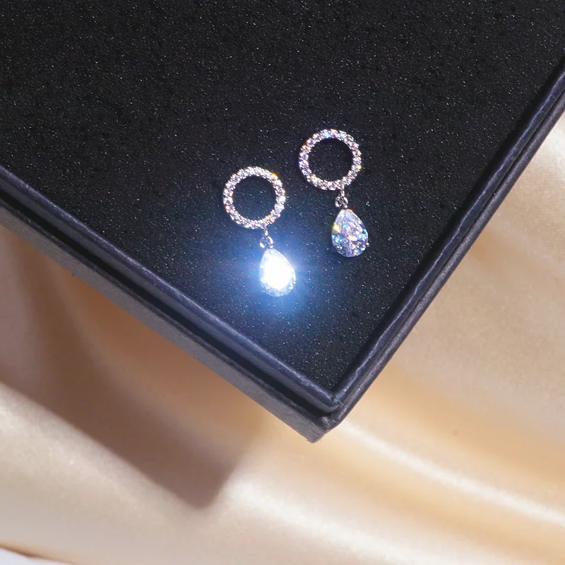 Элегантные сверкающие серьги из циркония с кристаллами для женщин