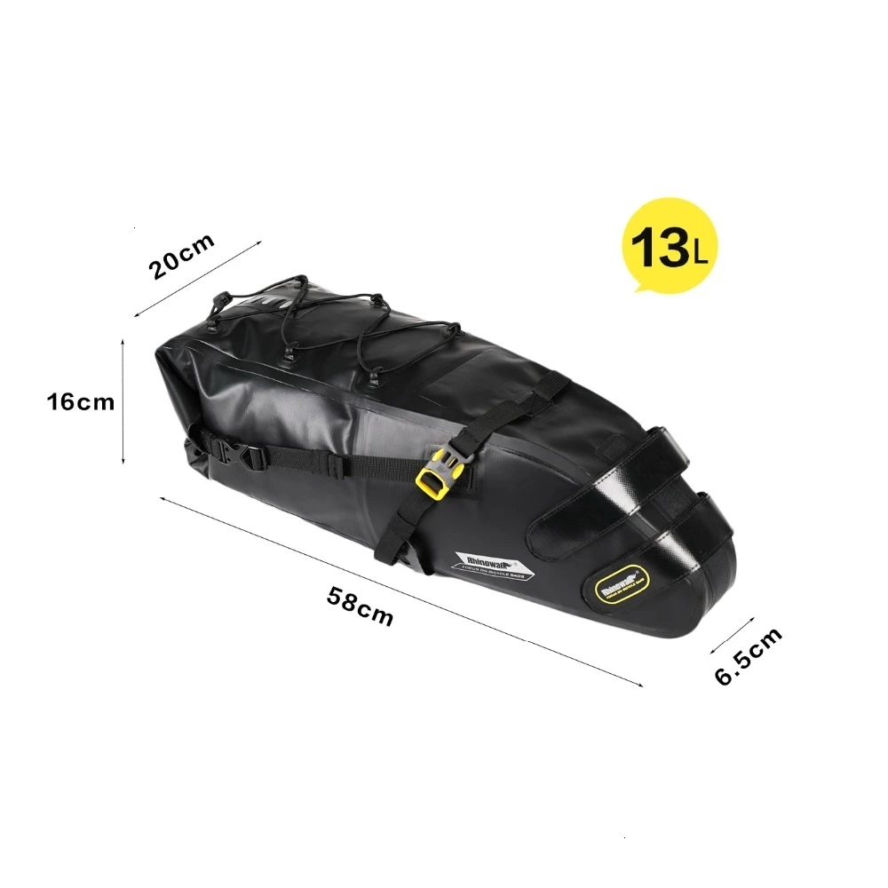 RHINOWALK 10L 12L полностью водонепроницаемая велосипедная седельная сумка для шоссейного горного велосипеда, велосипедная задняя стойка, сумка для багажа, Аксессуары для велосипеда