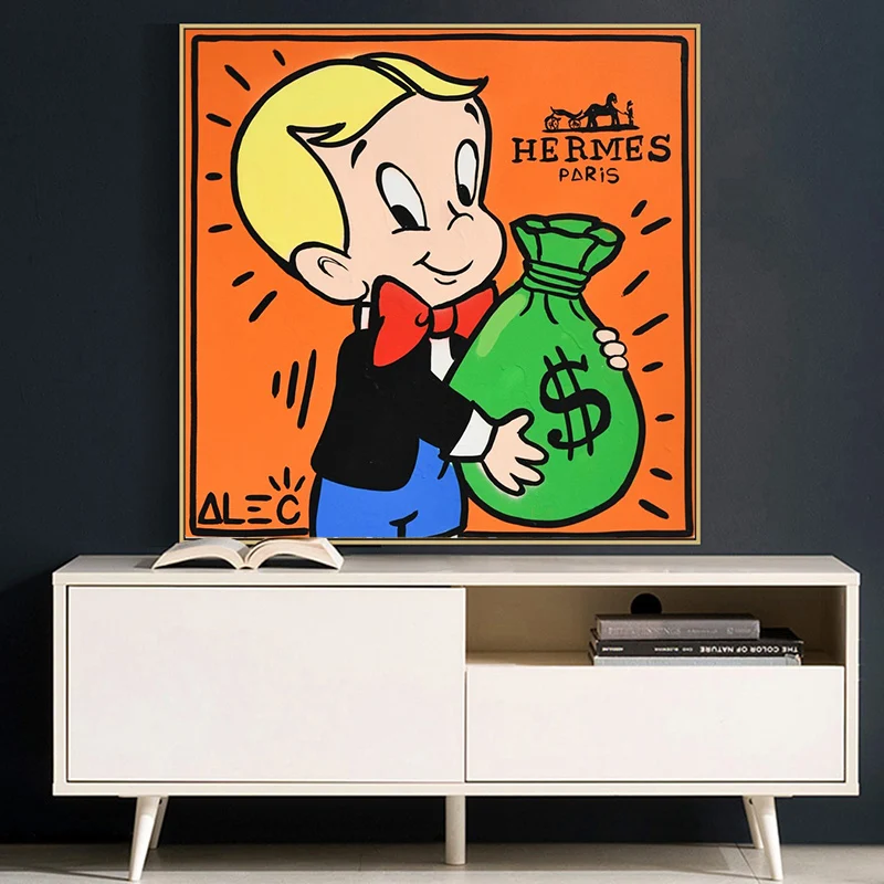 

Graffiti Art Alec Monopoly Rich Money Man Canvas Painting on the Wall Art Posters and Prints Wall Pictures Home Decor Cuadros