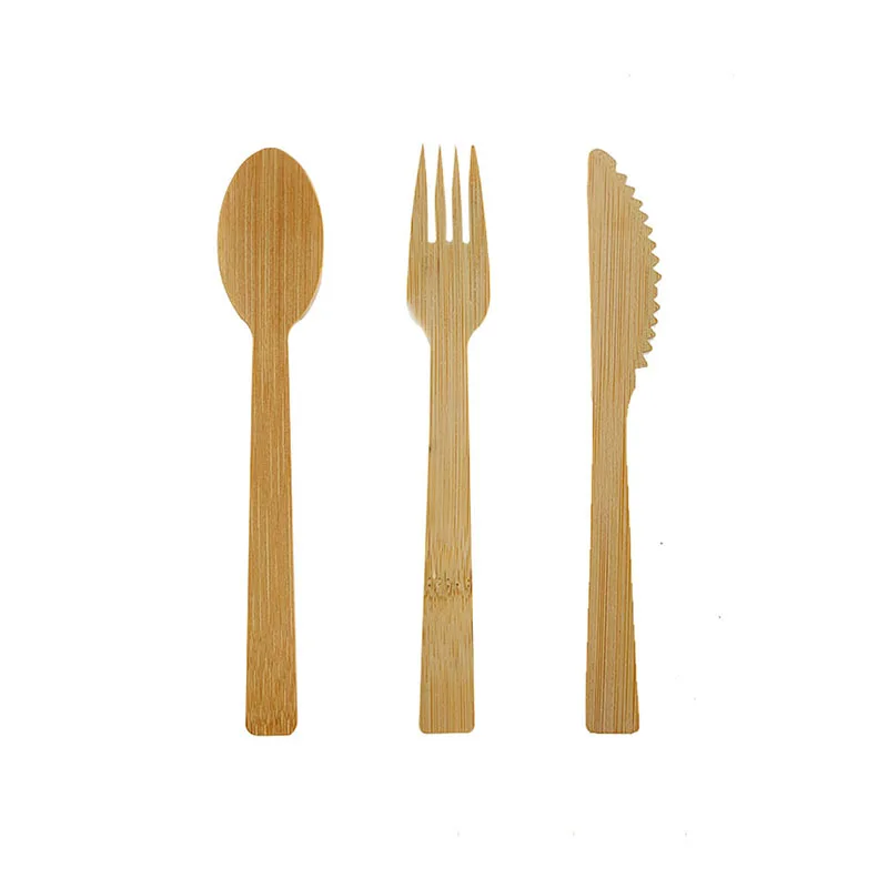New Eco Friendly Tableware Set Bamboo Cutlery Wooden Knife Fork Spoon Flatware Biodegradable For Kitchen Utensils | Дом и сад