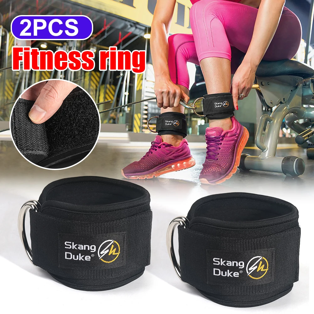 2pcs Sport Ankle Straps Fitness Ankle Support Padded D-ring Ankle Cuffs for Gym Workouts Cable Machines Leg Exercises наножники оковы фиксаторы elegant ankle cuffs
