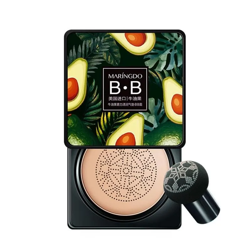 

Avocado BB Cream Air Cushion Face Foundation Mushroom Head Concealer Whitening Base Makeup Cosmetic Waterproof Brighten 2021 New