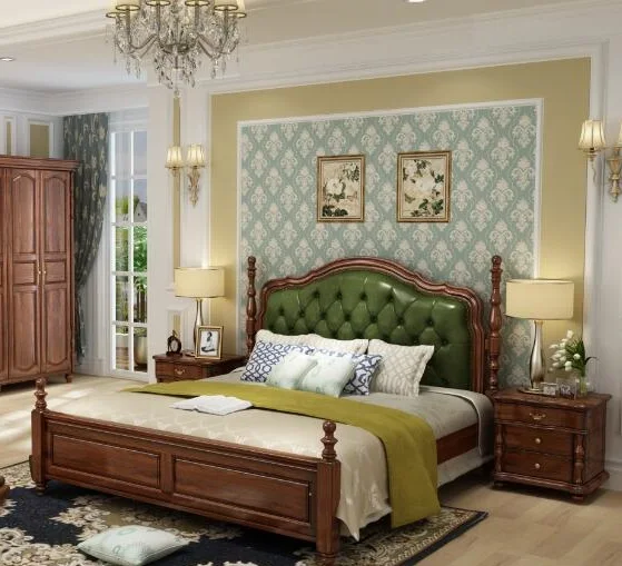 Классический стиль мебель для спальни набор постельного белья деревянный