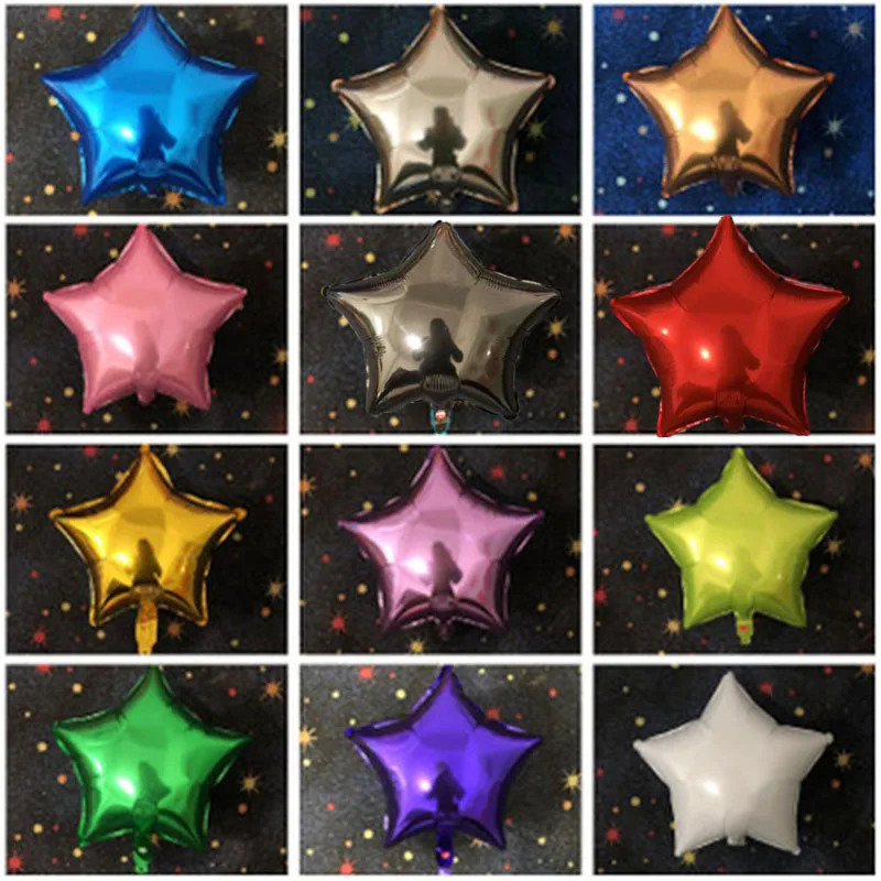 50 шт 18 дюймовые пятиконечные Звездные гелиевые воздушные шары свадебные