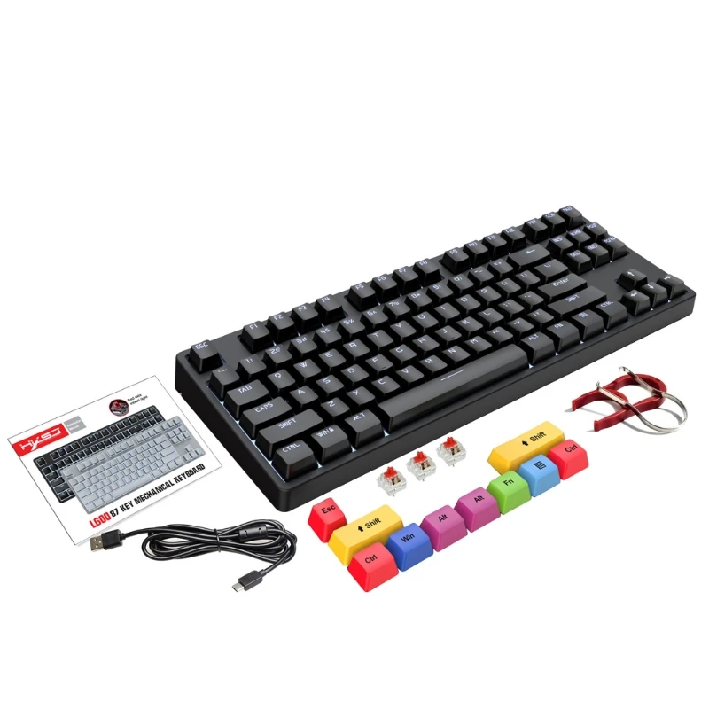 

Проводная игровая механическая клавиатура для ноутбука, настольного компьютера, 87 клавиш, USB-клавиатура для киберспортсменов