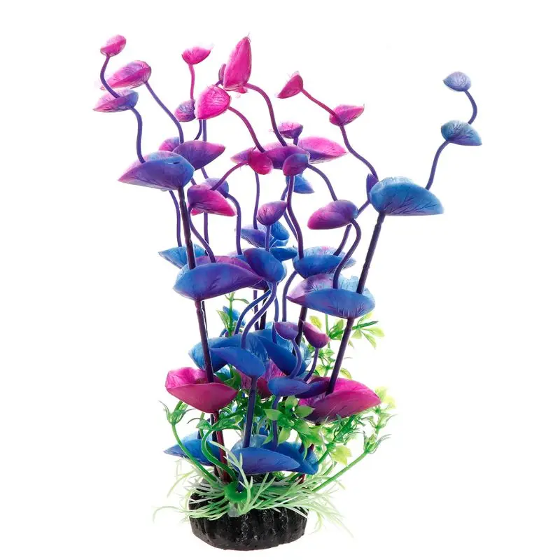 Фиолетовый искусственное водное растение Трава Декор Украшение для аквариума |