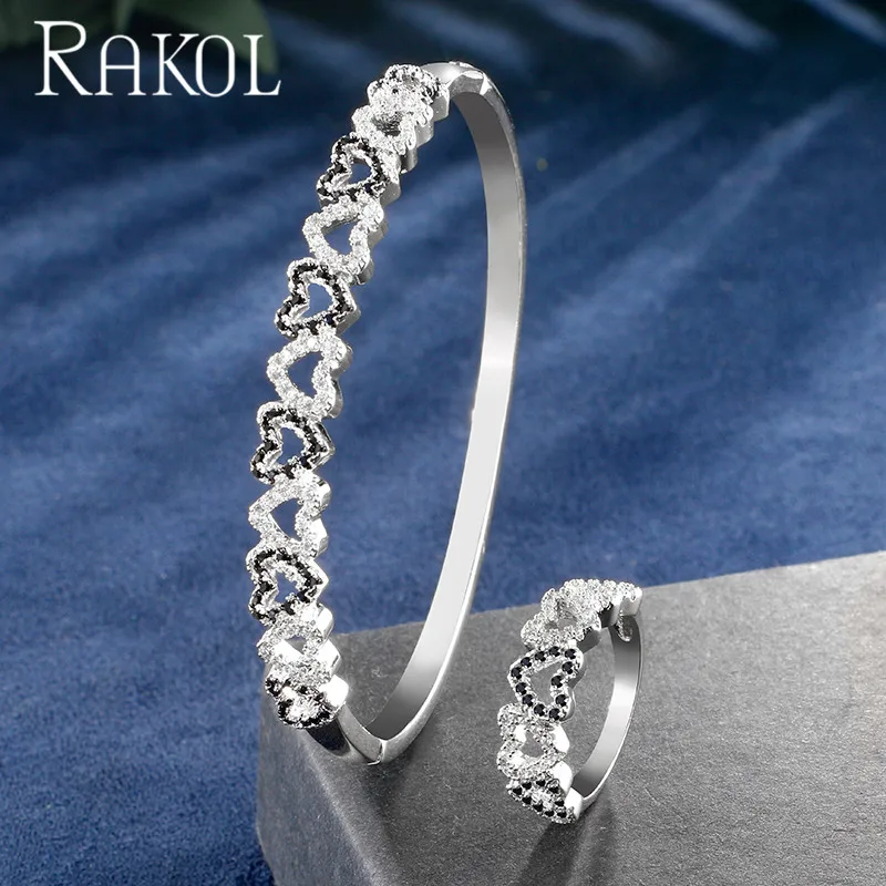 Браслет и кольцо женские ажурные с кубическим цирконием |